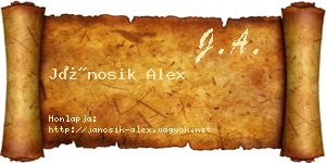Jánosik Alex névjegykártya