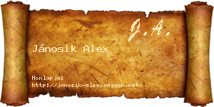 Jánosik Alex névjegykártya